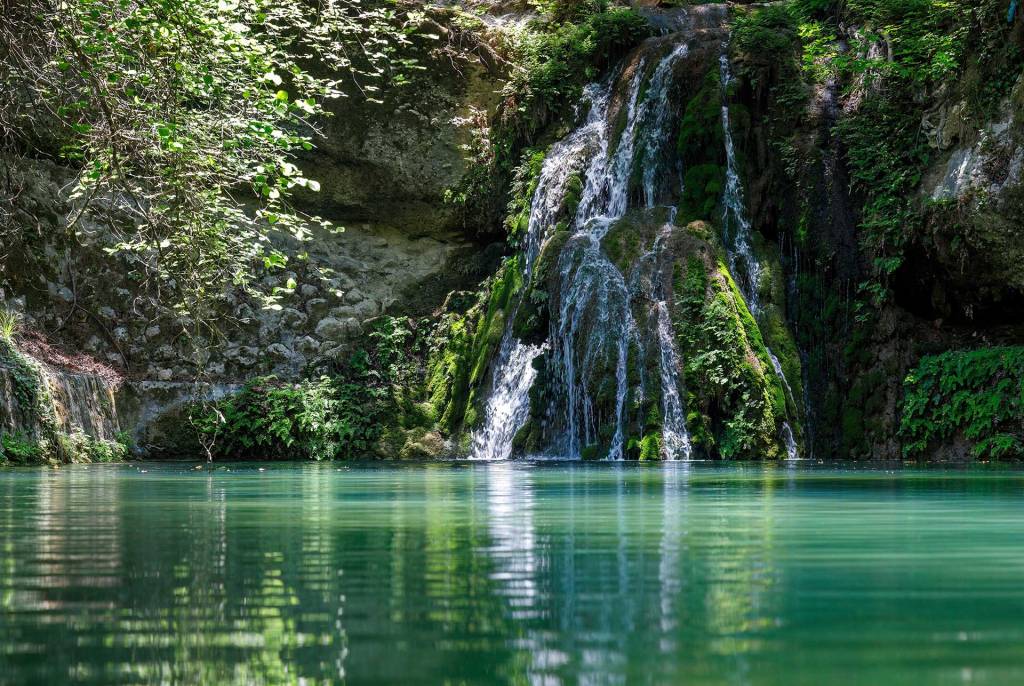 Waterfall in the valley of the butterflies in Rhodes.
