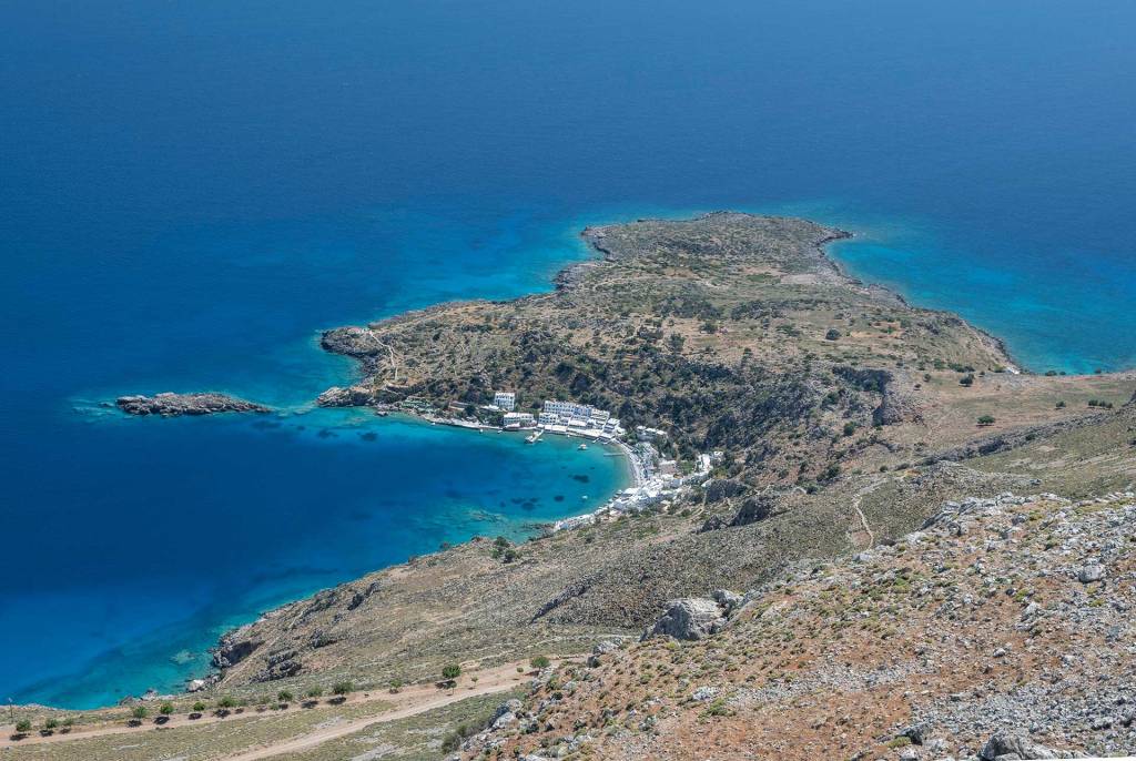 View of Loutro Village, which is close to Chora Sfakion.