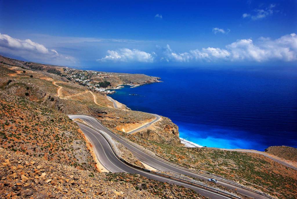 The road that leads to Chora Sfakion Village, in South Chania.