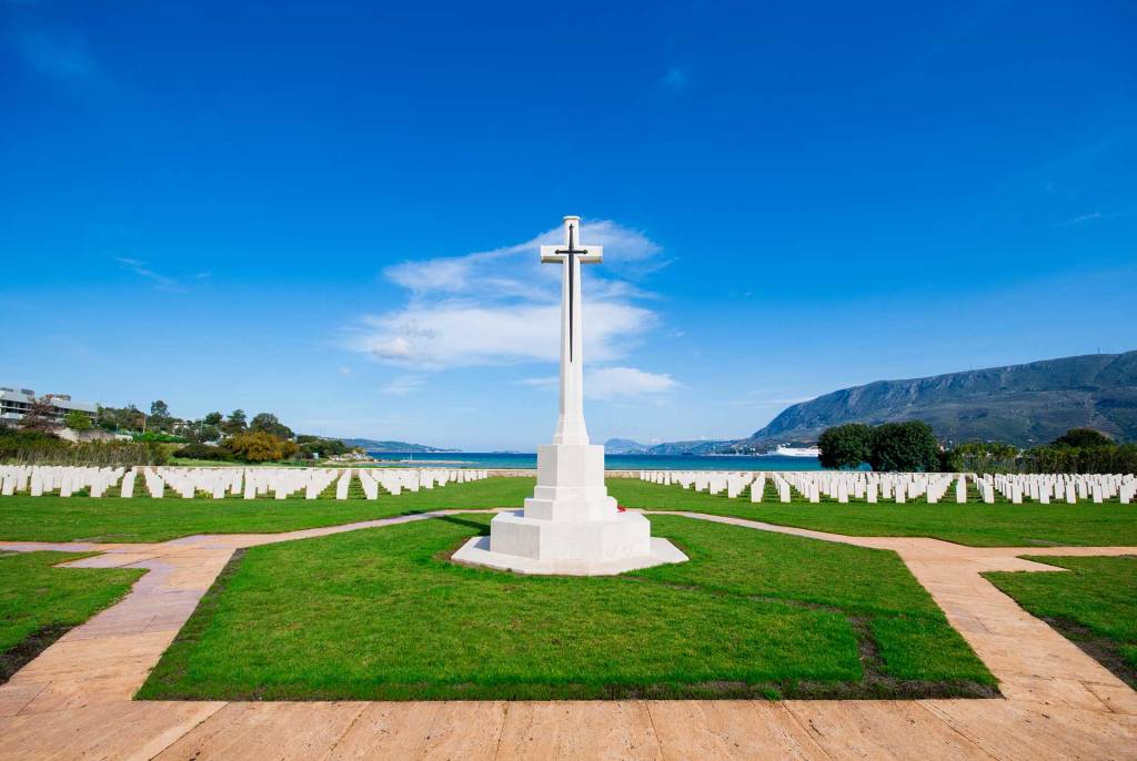 The cross of remembrance in the Souda Bay War Cemetery.