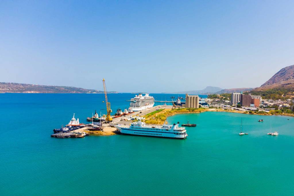 A part of Souda Port in Chania where works take place.