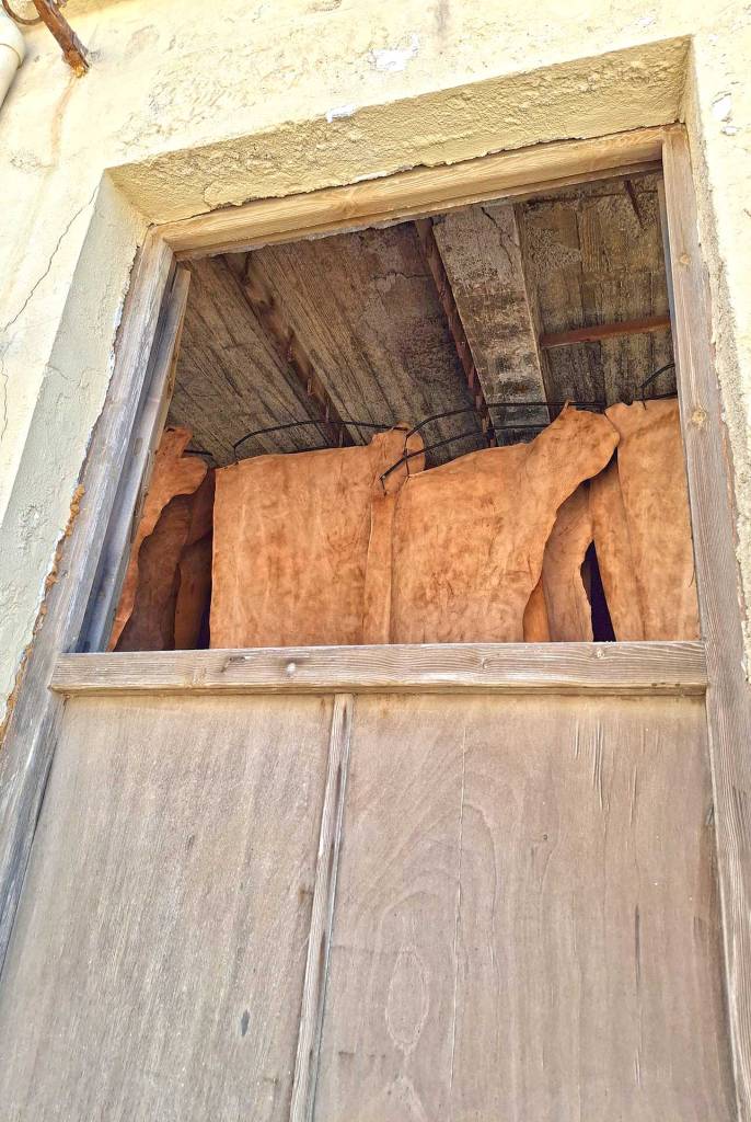 A tannery's leather goods in Tabakaria.