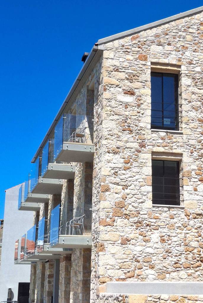 Balconies of a luxury hotel in Tabakaria.