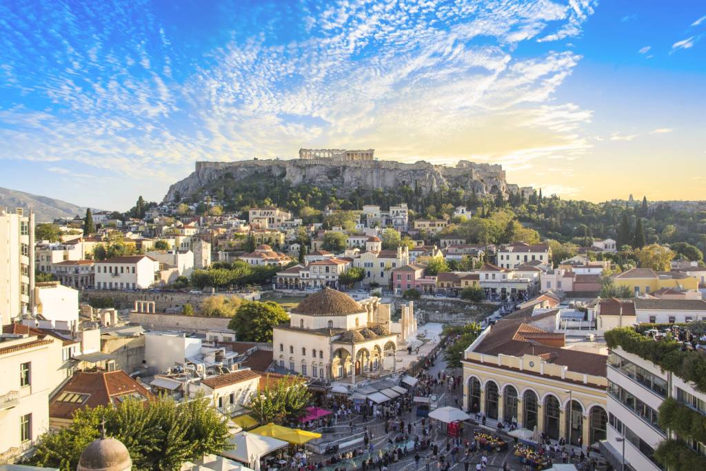 Monastiraki and Acropolis View in Athens.