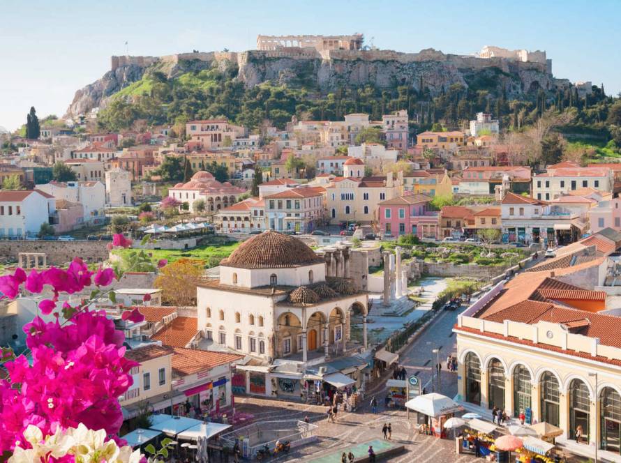 Athens Acropolis and Monastiraki View.