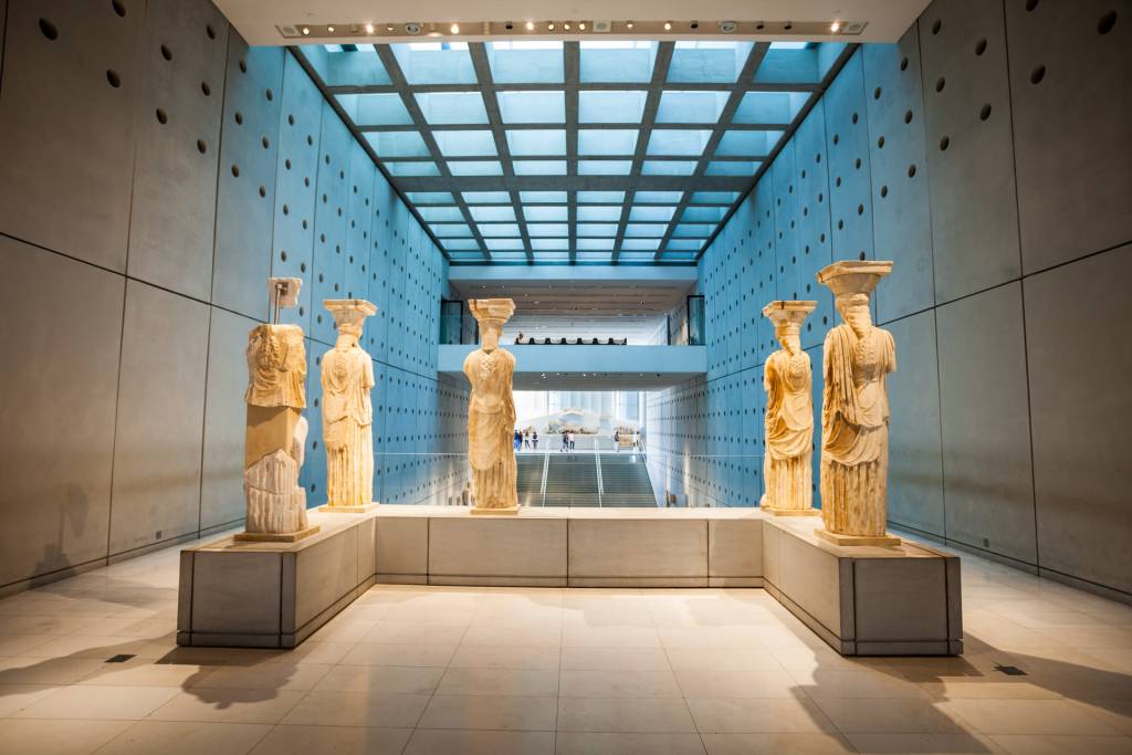 Inside the Acropolis Museum in Athens.