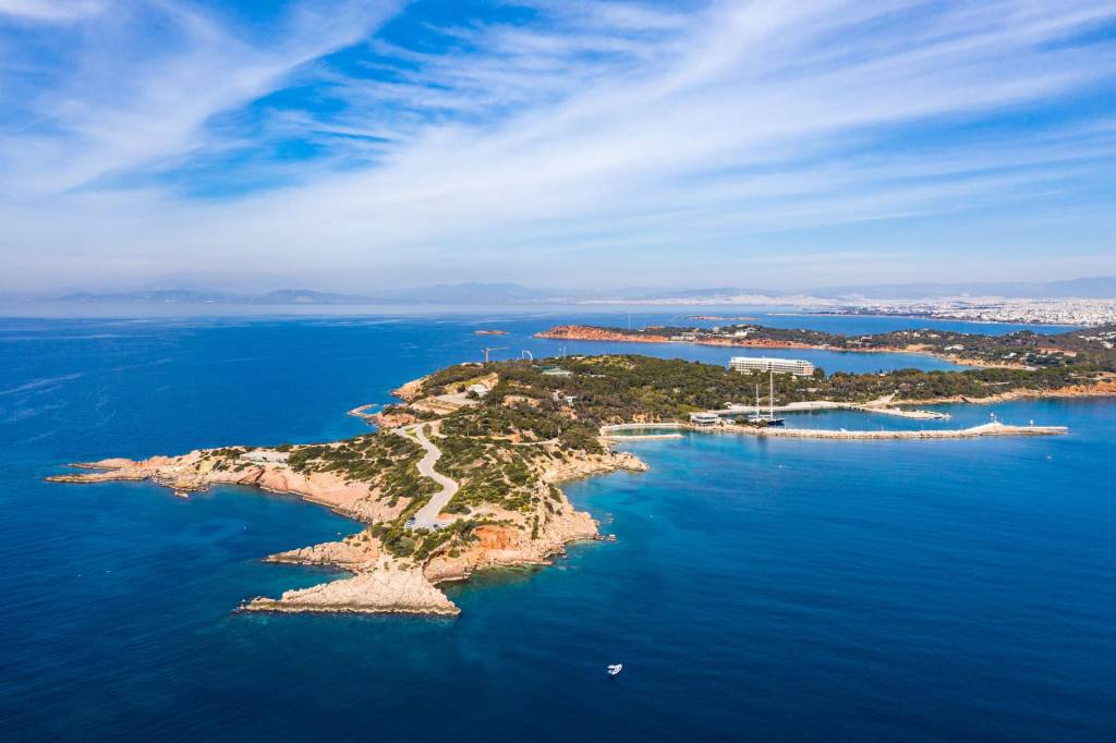 The coast of Athens Riviera in Greece.