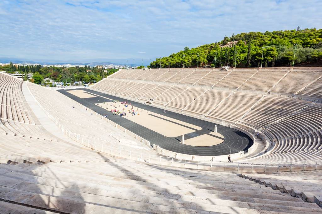 The Panathenaic Stadium in Athens Historic Center.