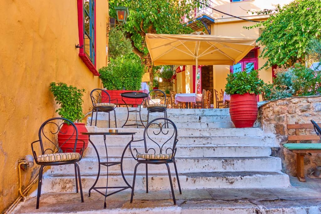 A cozy cafe in Plaka Athens.