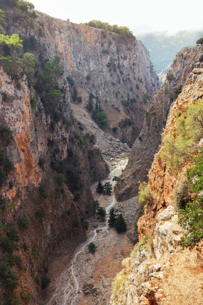 Up view of Aradena Gorge in Chania.