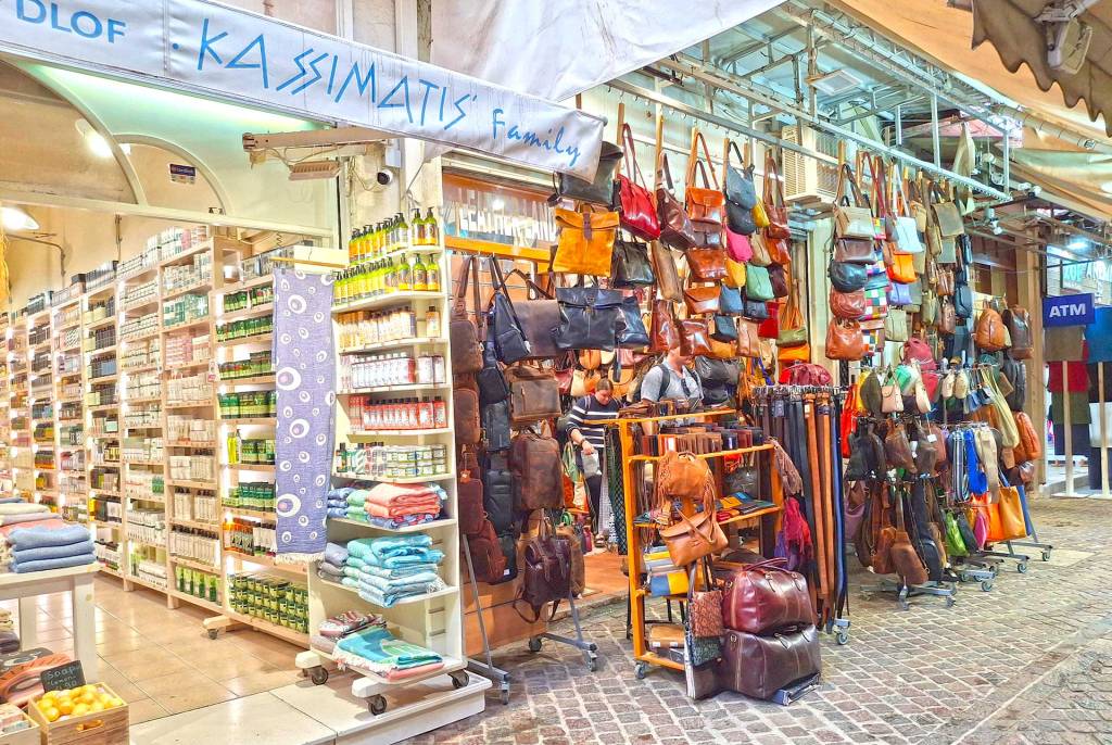Leather bags shop in Skridlof Street (Chania).