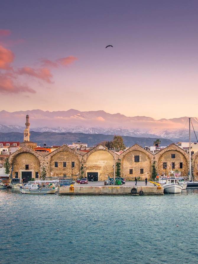 Discover Chania by exploring the Venetian Shipyards in the Old Harbor.