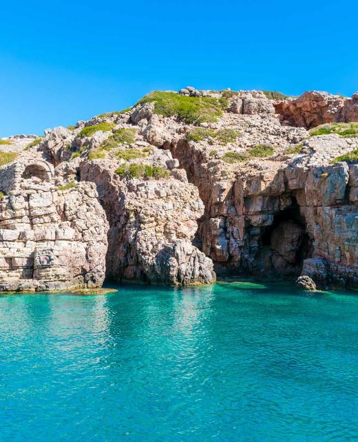 Rock formations in Saria Island, near Karpathos.