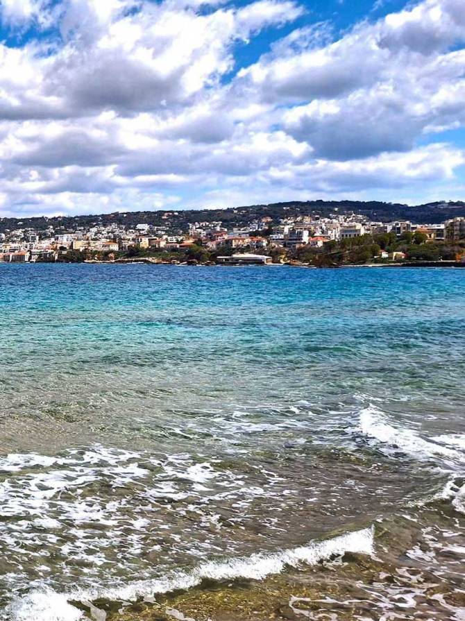 The waters of Koum Kapi Beach.