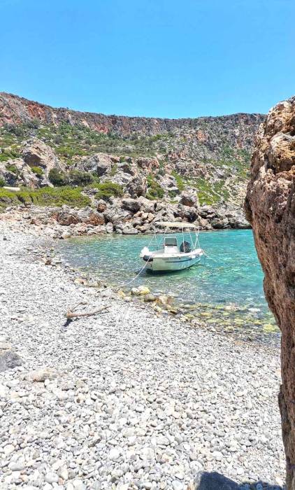 A small boat in Lissos Beach.