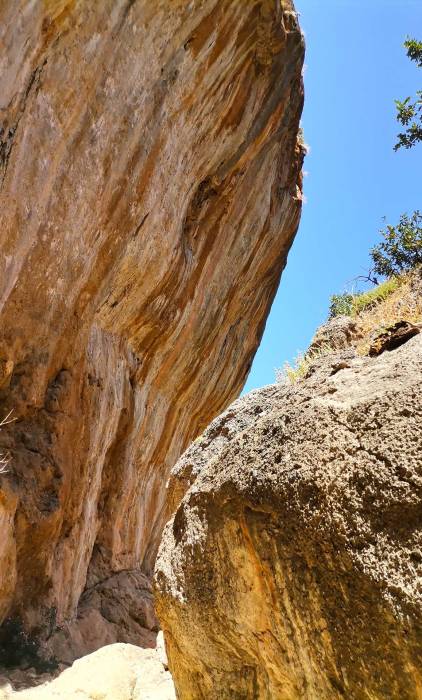 Rocky formations inside Lissos Gorge.