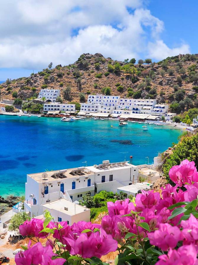 White houses in Loutro Village.