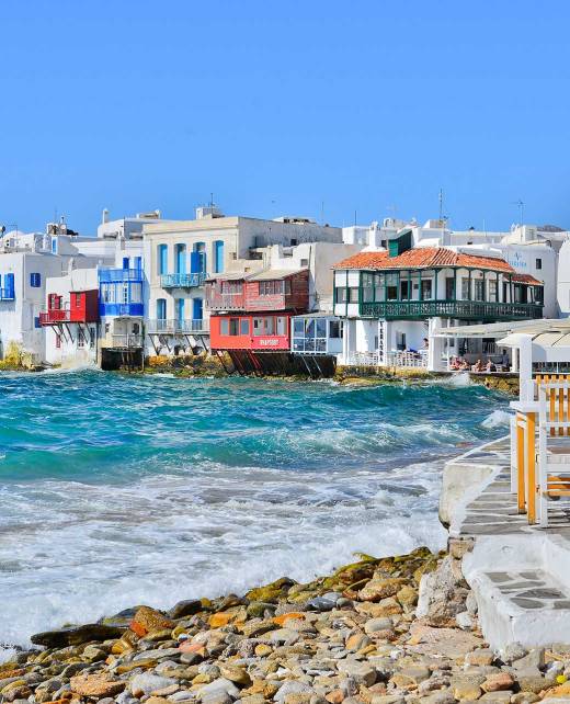 The picturesque Little Venice in Mykonos Town.