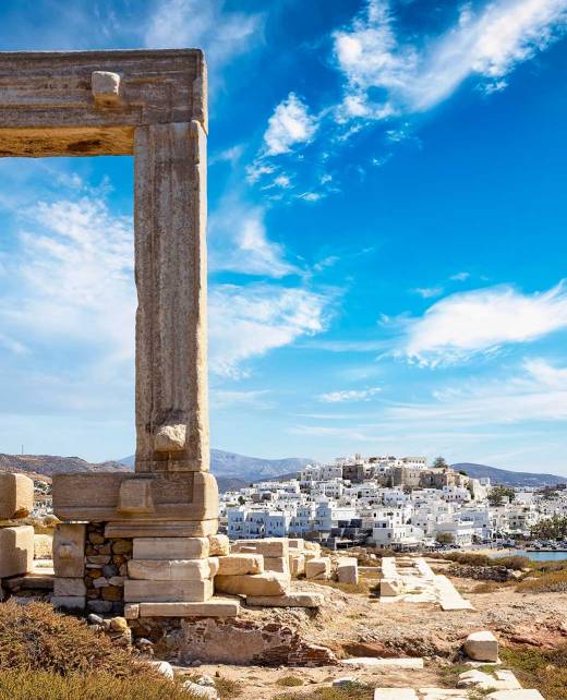 Portara, also known as the Temple of Apollo, in Naxos Town.