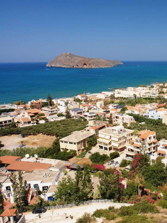 View of Thodorou Island from Platanias.