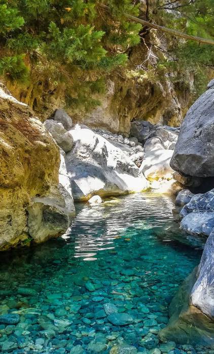 Water spring inside Samaria Gorge.