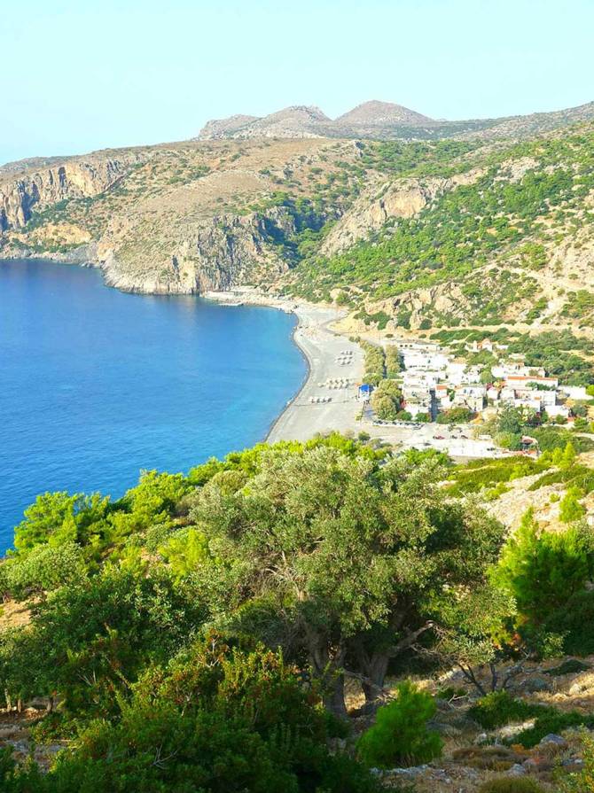 View of Sougia Village and the beach.